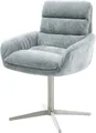 Produktbild: DELIFE Polsterstuhl Abelia-Flex, mit Armlehnen Fußkreuz Edelstahl Chenille Pastellblau 360° drehbar