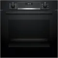 Produktbild: Bosch HBG537BB3, Serie 6, Einbau-Backofen 60 x 60 cm, 10 Automatikprogramme, Schnellaufheizung, Reinigungsunterstützung, EcoClean Direct Rückwand, 3D-Heißluft, Soft Close, Versenkknebel, LCD Display