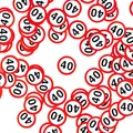 Produktbild: 40 Geburtstag Deko Konfetti Verkehrszeichen rot/weiß - Originelle Geburtstags...