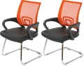 Produktbild: 2er-Set Konferenzstuhl Ancona, Besucherstuhl, Kunstleder MVG- orange