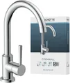 Produktbild: Schütte Spültischarmatur CORNWALL energiesparender Cold-Start, 360° schwenkbare Mischbatterie, Hochdruck