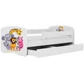 Produktbild: Kocot Kids Kinderbett Babydreams Zoo mit Schublade 140x70 cm ohne Matratze in weiß - Weiß