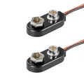 Produktbild: 2x Batteriehalter für 9V Block Akkuhalter Batterieclip lose Kabelenden 12483