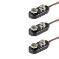 Produktbild: 3x Batteriehalter für 9V Block Akkuhalter Batterieclip lose Kabelenden 12483