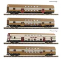 Produktbild: Spur N Fleischmann 6260074 + 6260075 - 4-tlg. Doppelstockwagen, DR Neu OVP