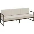 Produktbild: Tectake Garten Loungesofa Comosa Dicke Des Sitzpolsters 14 cm Wasserabweisende  Abnehmbare Polyesterbezüge  78 x 210 x 85 cm Braun Beige