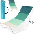 Produktbild: Vilde | Gartenliege - Sonnenliege - 86 x 51,5 cm - Grün - Tasche für Liegestuhl im Set - Strandliege - Campingliege - Klappbar