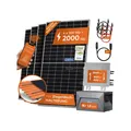 Produktbild: Solarway® All In One Balkonkraftwerk mit Speicher 2000W komplett Steckdose - 1,6 kWh Anker Solix 2 PRO Speicher - Solaranlage Komplettset - 500W bifaziale Solarmodule & Anker Speicher & Zubehör