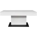 Produktbild: Couchtisch - schwarz matt - weiß - Keramik-Optik - verschiebbare Tischplatte