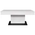 Produktbild: Couchtisch - schwarz matt - weiß - Keramik-Optik - verschiebbare Tischplatte
