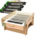 Produktbild: BURI 2x Öko Einweggrill Einmalgrill Nachhaltig - Bio Einmal Grill rauchfrei 31 x 23,5cm Bambus Kohle und Grillrost, natürlichen Materialien