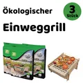 Produktbild: Einweggrill Set 3 Stück | Für unterwegs | Öko BBQ ohne Alu & Müll | Grill