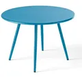 Produktbild: Oviala Business Runder Terrassen-Couchtisch aus Metall pacificblau 50 cm