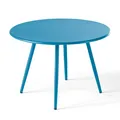 Produktbild: Gartentisch (50 cm) aus pulverbeschichtetem Stahl in Pazifikblau - Oviala Palavas
