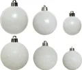 Produktbild: Weihnachtskugeln Kunststoff Mix 4-6cm 30er Set - Winterweiß