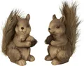 Produktbild: Geschenkestadl Tierfigur 2 Eichhörnchen flauschiger Schwanz & Nuss 18cm Herbst Dekoration (2 St)