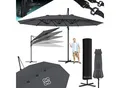 Produktbild: KESSER® Sonnenschirm Doppelsonnenschirm 4,6m x 2,7m Ampelschirm Abdeckung & Windsicherung mit Kurbel & Ständer Kurbelschirm Aluminium wasserabweisend Neigbar Kippbar 360° Drehbar