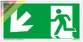 Produktbild: Schild Notausgang | extra langnachleuchtend | PVC selbstklebend 297x148mm | g...