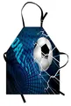 Produktbild: ABAKUHAUS Fußball Kochschürze, Zusammenfassung Ziel Muster, Unisex-Küchenlätzchen mit verstellbarem Hals für Kochen Gartenarbeit, 67 cm x 80 cm, Nachtblau