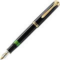 Produktbild: Pelikan Füller Souverän M400, Feder F, schwarz, 14-Karat Bicolor-Goldfeder