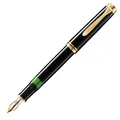 Produktbild: Pelikan Füllhalter Souverän 400, Schwarz, Feder F (fein), hochwertiger Kolbenfüller im Geschenk-Etui, 994772