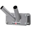 Produktbild: KOTARBAU® Fahnenhalter 2-Fach für doppelt Fahnenstange Montage an Balustrade 170 mm Pulverbeschichtet Grau Fahnenmasthalter Fahne Flagge Pulverbeschichtet Fahnenstange
