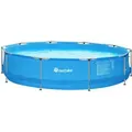 Produktbild: Tectake Swimming Pool Summertime Rund Solider Stahlrahmen  360 x 360 x 76 cm Blau
