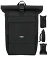Produktbild: LARKSON Rucksack Herren & Damen Schwarz - No 4 - Rolltop Backpack mit Laptopfach für Uni, Arbeit & Fahrrad - Großer Reiserucksack - Wasserabweisend