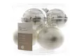 Produktbild: Weihnachtskugeln Christbaumkugeln Glas Baumhänger Glaskugeln silber 80 mm 6tlg