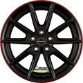 Produktbild: 4x Borbet LX18 black glossy rim red 8x18 ET45 - LK5/108 ML72.5 Felge Alu