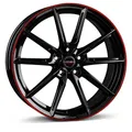 Produktbild: 1x BORBET DESIGN LX black glossy rim red 8.0Jx18 5x108 ET45