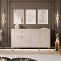 Produktbild: YOURHOUSE24 Kommode 4D ONYX Kaschmir Sideboard Goldene Beine (Ausführung: mit Goldgriffe, Gold Füße)