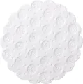 Produktbild: Demmler Tassenuntersetzer 500 weiße Tassendeckchen, Glasuntersetzer mit Rosenprägung, 9cm, Made in Germany