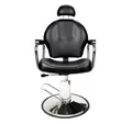 Produktbild: Barberpub Stuhl Barberpub hydraulischer Friseurstuhl Friseursessel 3022BK, Salon SPA Kunstleder Schwarz