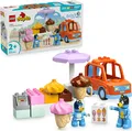 Produktbild: LEGO DUPLO Bluey: Ausflug zur Eisdiele mit Bluey - Lernspielzeug für Kleinkinder - Mit Spielzeug Auto und 2 Minifiguren - Geschenk für Mädchen & Jungen ab 2 Jahren - 10458