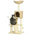 Produktbild: Katzen Kratzbaum 116 cm Katzenbaum mit Katzenhöhle, Katzenbett, Beige