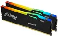 Produktbild: Kingston FURY Beast RGB 128GB UDIMM Kit 2x64GB DDR5-5600 CL40-40-40 2RX8 - KF556C40BBAK2-128 schwarz