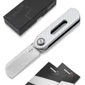 Produktbild: BÖKER PLUS® Ovalmoon Swivel Taschen-Messer - innovatives Mini Faltmesser mit Alu-Griff - Fidget Knife mit D2 Sheepfoot-Klinge - EDC Swivel Knife mit Magnet-Griff- kleines Chisel Grind Klapp-Messer
