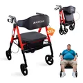 Produktbild: Gehhilfe Klappbar XXL Rollator bis 204 kg Mobiclinic Bariatrische Faltbar Bis zu 204 kg Verstärktes Aluminium Bremsen 360º-Räde Korb Madeira