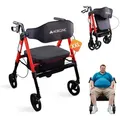 Produktbild: Rollator XXL bis 204 kg Mobiclinic Bariatrische Faltbar Bis zu 204 kg Verstärktes Aluminium Bremsen 360o-Räde Korb Madeira