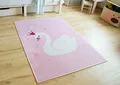 Produktbild: Steffensmeier Kinderteppich Tiere für Mädchen und Jungen Sweet Dreams Collection Schwan in Rosa, Größe: 100x160 cm