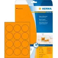 Produktbild: Herma Special 5153 Universaletiketten neon-orange, rund, Ø 60mm, 20 Blatt, 240 Stück