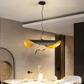 Produktbild: Blattgold Pendelleuchte Hut Pendellampe Schwarz Hängelampe LED Deckenleuchte Modern Loft Kronleuchter Wohnzimmer Esszimmer Küche Schlafzimmer Café Runde Hängend Deckenlampe