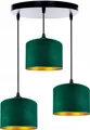 Produktbild: FKL DESIGN Home Deco Deckenlampe Grün Lampe Leuchte aus Velours Vintage Modern E27 Designerlauchte 3-flammig N230-ER3 (Grün)
