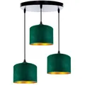 Produktbild: Home Deco Deckenlampe Grün Lampe Leuchte aus Velours Vintage Modern E27 Designerlauchte 3-flammig N230-ER3, LEUCHTMITTEL NICHT ENTHALTEN