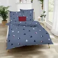 Produktbild: Kaeppel Seersucker Bettwäsche Sailing Boats marine 135x200 cm + 80x80 cm - blau