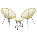 Produktbild: SVITA Bali Balkon-Möbel 3-TLG. Polyrattan Lounge-Set Balkon-Set Gelb