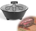 Produktbild: LIVOO Elektrogrill Balkon Tischgrill elektrisch rund 30 cm DOC267 schwarz