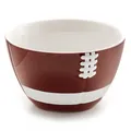 Produktbild: 40YARDS American Football Müslischale/Schüssel/Snackschale aus Keramik (900 ml) in Form eines halben Footballs mit erhabener, fühlbarer Naht