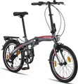Produktbild: Licorne Bike Phoenix 2D, 20 Zoll Aluminium-Faltrad-Klapprad, Scheibenbremse, Discbremse, V-Bremse Faltfahrrad-Herren-Damen, 7 Gang Kettenschaltung - Folding City Bike, Alu-Rahmen, StVZO, Vorderlampe, Hinterlampe